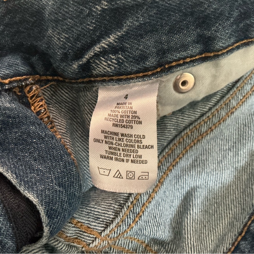 Aeropostale Light Blue Ripped Jean Shorts with Embroidered Flower Pockets - Picture 5 of 5